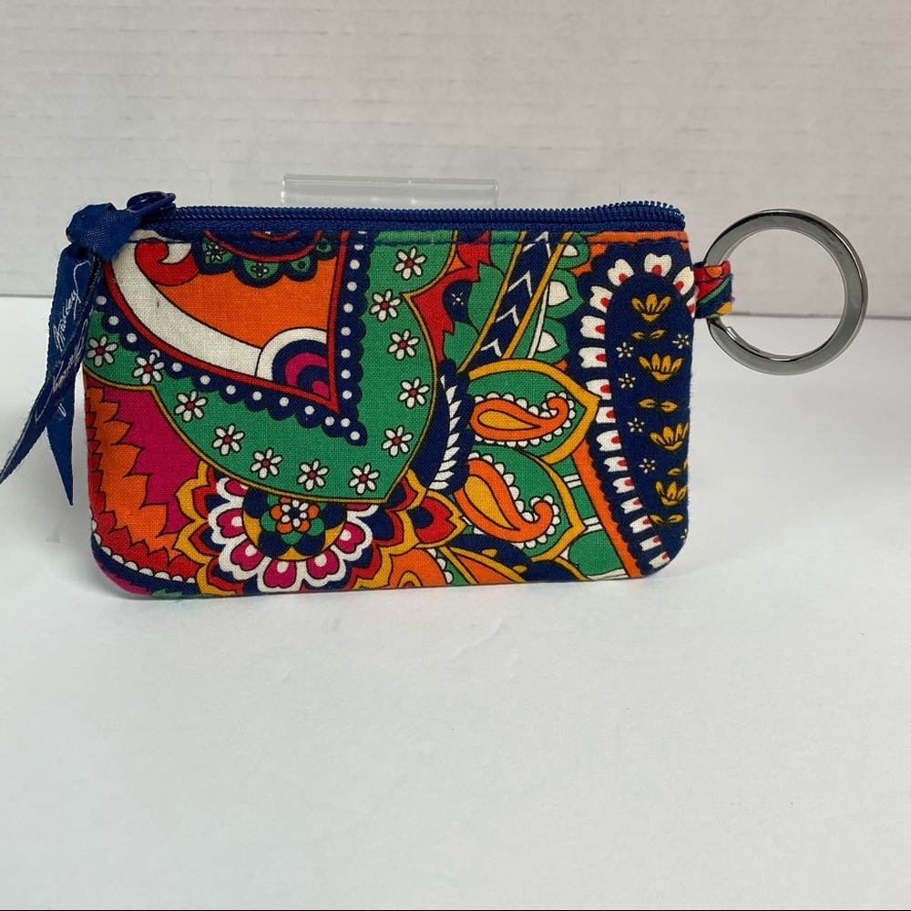 Vera Bradley Zip ID Case with Keychain.